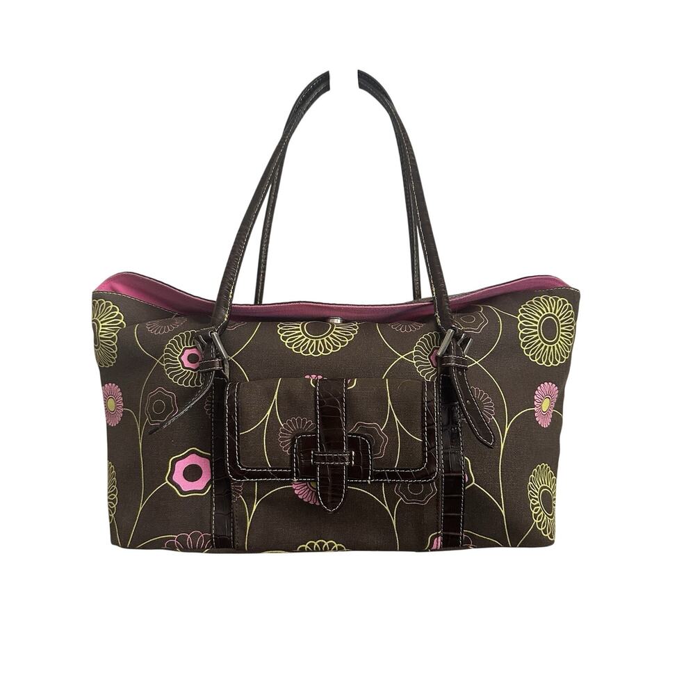 Vintage Billy Bag London Flower Power Canvas Double Strap Shoulder Bag 70s Style